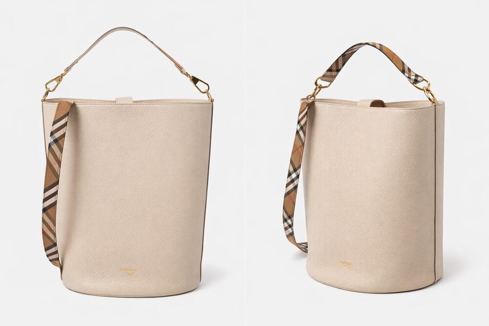 Burberry leather bucket bag large limestone